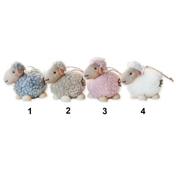 Beránek závěs textil 11cm mix